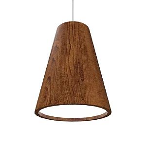 Pendente Accord Cônico A-1130 20x25cm em Madeira Design Contemporâneo