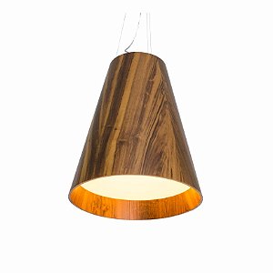 Pendente Accord Cônico A-1146 50x61cm em Madeira Design Contemporâneo