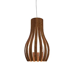 Pendente Accord Barril A-1153 21x37cm em Madeira Design Contemporâneo
