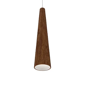 Pendente Accord Cônico A-1280 16x70cm em Madeira Design Contemporâneo
