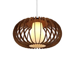 Pendente Accord Stecche di Legno A-1491 47,5x25cm Design Contemporâneo Decorativo