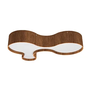 Plafon Accord Iluminação KS A-5043 120x83,5x20cm Design Moderno em Madeira