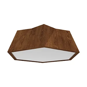 Plafon Accord Iluminação Physalis A-5063 50x15cm Design Moderno em Madeira