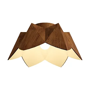 Plafon Accord Iluminação Physalis A-5092 46x20cm Design Orgânico em Madeira