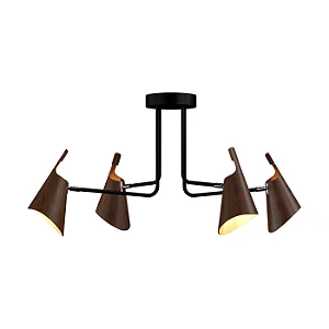 Plafon Accord Iluminação Balance A-5105 105x70x53cm Design Moderno em Madeira