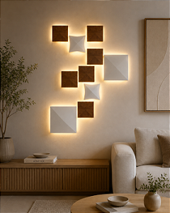 Painel Arandela Accord Diamante A-4074 72x9,5x76,5cm Design Geométrico