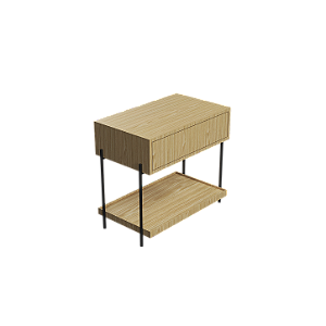 Mesa de Cabeceira Accord Clean F1027 73,5x42x65cm Design Moderno