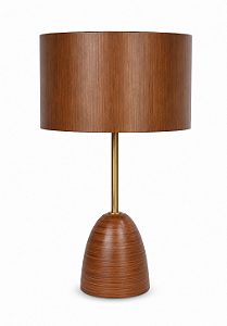 Abajur Imbuia Dourada com Cúpula Cilíndrica Imbuia 70x40cm 5L Trevisan