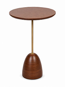 Mesa Lateral Imbuia Haste Dourada 63x40cm 5L Trevisan