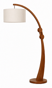 Luminária Imbuia com Cúpula Cilíndrica Rústica 217x60cm 5L Trevisan