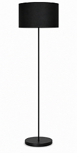 Luminária Preta com Cúpula Cilíndrica Preta 157x40cm 5L Trevisan