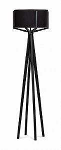 Luminária Preta com Cúpula Cilíndrica Preta 165x50cm 5L Trevisan