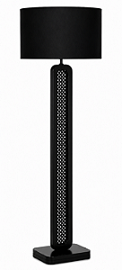 Luminária Preta com Cúpula Cilíndrica Preta 174x60cm 5L Trevisan