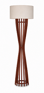 Luminária Imbuia com Cúpula Cilíndrica Relevo 167x60cm 5L Trevisan