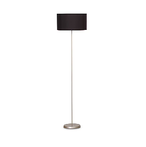 Luminária Champagne com Cúpula Cilíndrica Preta 157x40cm 5L Trevisan