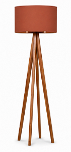 Luminária Imbuia com Cúpula Cilíndrica Terracota 165x50cm 5L Trevisan