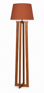 Luminária Imbuia com Cúpula Cone Terracota 174x50cm 5L Trevisan