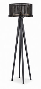 Luminária Preta com Cúpula Corda Preta 165x50cm 5L Trevisan