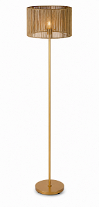 Luminária Imbuia Haste Dourada com Cúpula Corda Rami 160x40cm 5L Trevisan