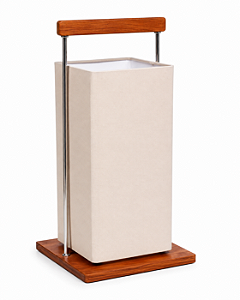 Luminária Imbuia com Cúpula Quadrada Rústica 52x26cm 5L Trevisan