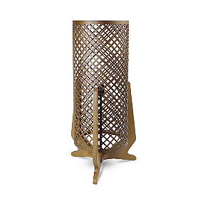 Luminária Imbuia com Cúpula Cilíndrica Chess 72x37x37cm 5L Trevisan