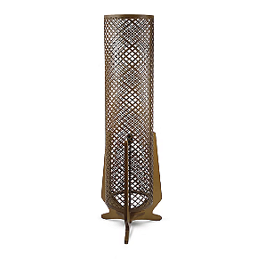 Luminária Imbuia com Cúpula Cilíndrica Chess 107x35x35cm 5L Trevisan