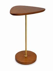 Mesa de Apoio Imbuia com Haste Dourada 60x36cm 5L Trevisan