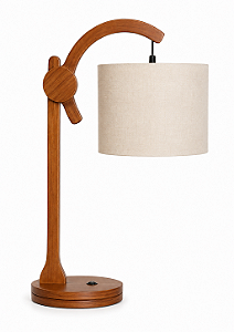 Abajur Imbuia com Cúpula Cilíndrica Rústica 63x25cm 5L Trevisan