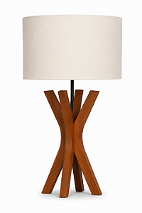 Abajur Imbuia com Cúpula Cilíndrica Relevo 66x40cm 5L Trevisan