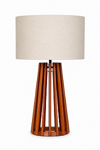 Abajur Imbuia com Cúpula Cilíndrica Relevo 68x40cm 5L Trevisan