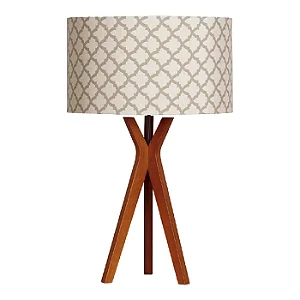 Abajur Imbuia com Cúpula Cilíndrica Rústico 71x45cm 5L Trevisan
