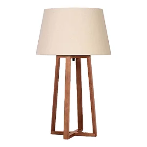 Abajur Imbuia com Cúpula Cone Relevo 66x40cm 5L Trevisan
