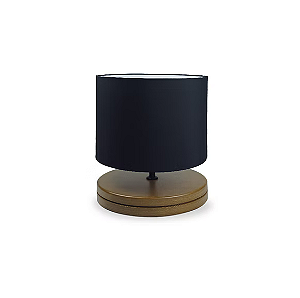 Luminária de Mesa Imbuia com Cúpula Cilíndrica Preta 35,5x30cm 5L Trevisan