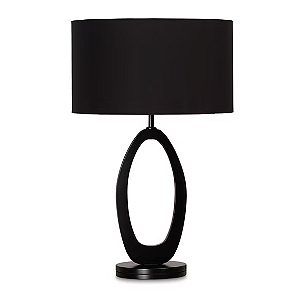 Abajur Preto com Cúpula Cilíndrica Preta 72,5x45cm 5L Trevisan