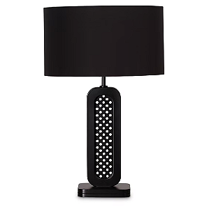 Abajur Preto com Cúpula Cilíndrica Preta 73,5x45cm 5L Trevisan