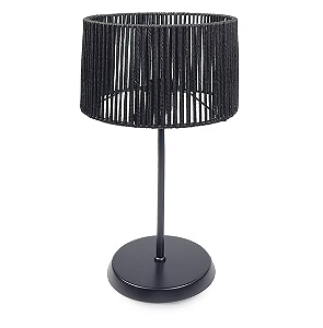 Luminária de Mesa Preta com Cúpula Cilíndrica Preta 40x20cm 5L Trevisan