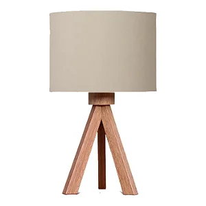 Abajur Tripé Imbuia com Cúpula Cilíndrica Rústica 35x20cm 5L Trevisan