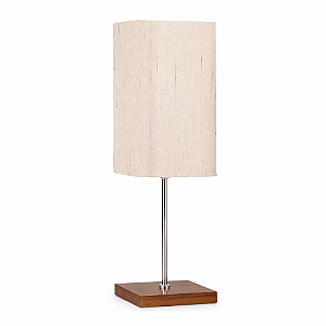 Abajur Imbuia com Cúpula Quadrada Linho 41x12cm 5L Trevisan