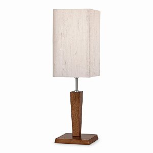 Abajur Imbuia com Cúpula Quadrada Linho 45x12cm 5L Trevisan