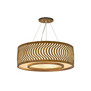 Pendente Ondas Anel 55 Classic Lar Madeira 55cm 5x E27 – Ref. 1149