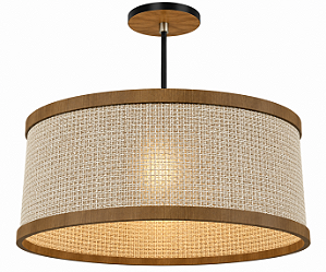 Pendente Essencial TS5528 Extra Classic Lar Madeira 55cm 3x E27 – Ref. 2010