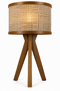 Abajur Essencial Tripé Classic Lar Madeira 48cm E27 – Ref. 2028