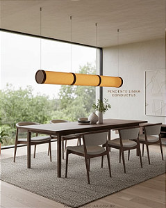 Pendente Essencial Conductus 195 Classic Lar Madeira LED 57W 195cm – Ref. 2033