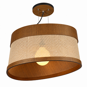Pendente Essencial Petra 40 Classic Lar Madeira 35cm E27 – Ref. 2035