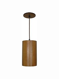 Pendente Cilindro S1020 Classic Lar Madeira 20cm E27 – Ref. 1238
