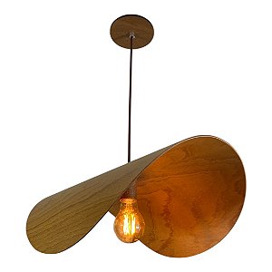 Pendente Luna Pequeno Classic Lar Madeira 45x30cm E27 – Ref. 1382