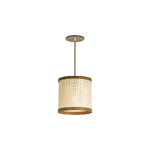 Pendente Palha Leve PL2020 Classic Lar Madeira 20cm E27 – Ref. 1125