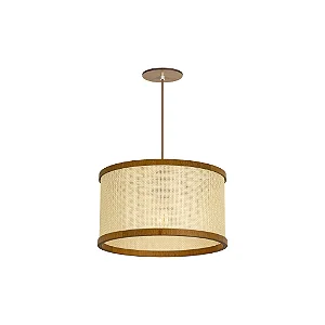 Pendente Palha Leve PL3520 Classic Lar Madeira 35cm E27 – Ref. 1126