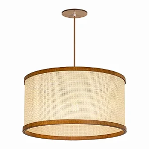 Pendente Palha Leve PL4523 Classic Lar Madeira 45cm E27 – Ref. 1127
