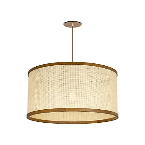 Pendente Palha Leve PL5528 Classic Lar Madeira 55cm E27 – Ref. 1128
